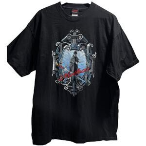 Highlander Methos Vintage Promo Black‎ T-Shirt Blue Logo Men’s Size Xl